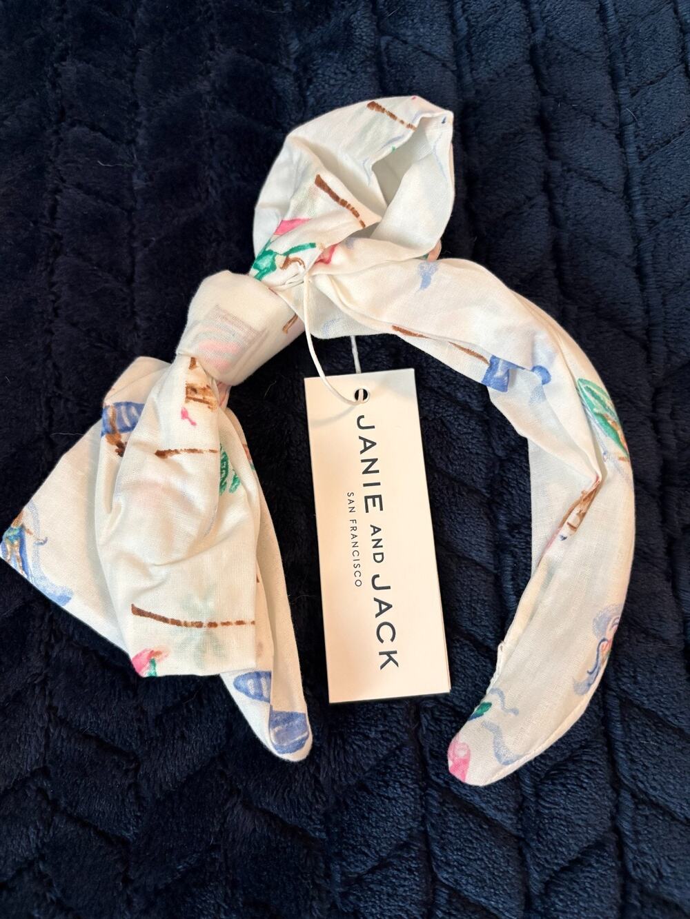 Janie and Jack Surfer Bow Girls Headband White One Size NWT